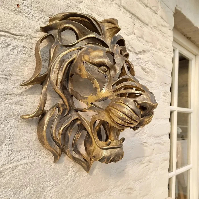 Rare Find-Large Lion Head Wall Mounted Art Sculpture