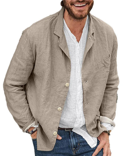 Men's Daily Casual Loose Cotton Linen Coat