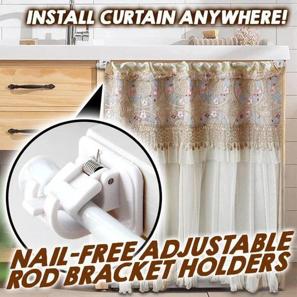 Nail-free Adjustable Rod Bracket Holders