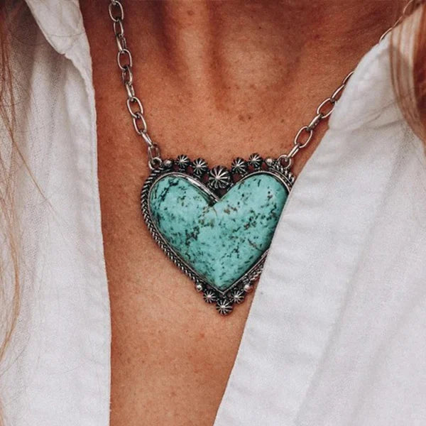 Heart-Shaped Turquoise Necklace