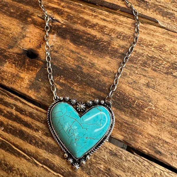 Heart-Shaped Turquoise Necklace