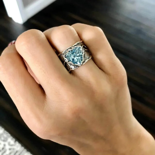 Blue Topaz Silver Ring